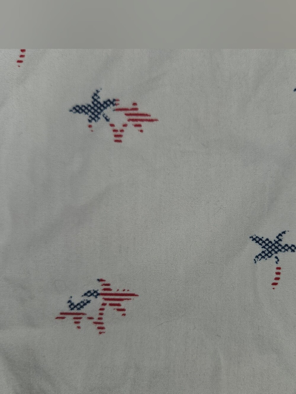 Cactus White Short-Sleeve Button-Down Shirt with Red & Blue Star Print - Picture 3 of 7